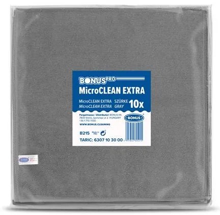 Törlőkendő, mikroszálas, univerzális, 10 db, 40x40 cm, BONUS MicroCLEAN Extra, szürke (KHT1303)