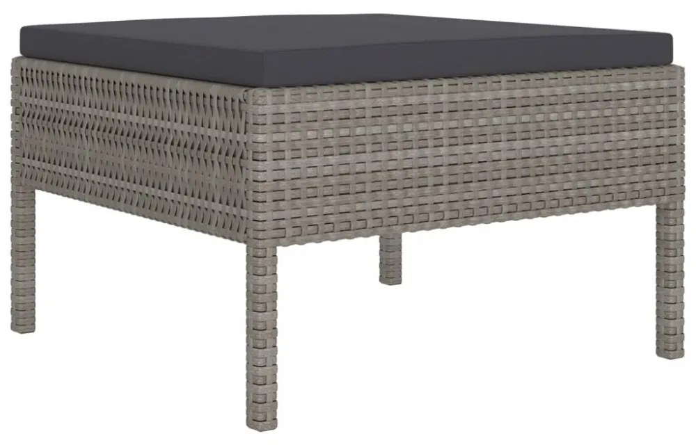 vidaXL 10 részes szürke polyrattan kerti ülőgarnitúra párnákkal
