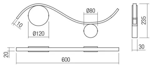 Redo 01-3109 - LED Fali lámpa WAVE LED/9W/230V réz