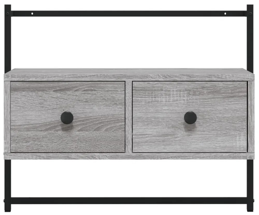 szürke sonoma szerelt fa fali TV szekrény 60,5 x 30 x 51 cm