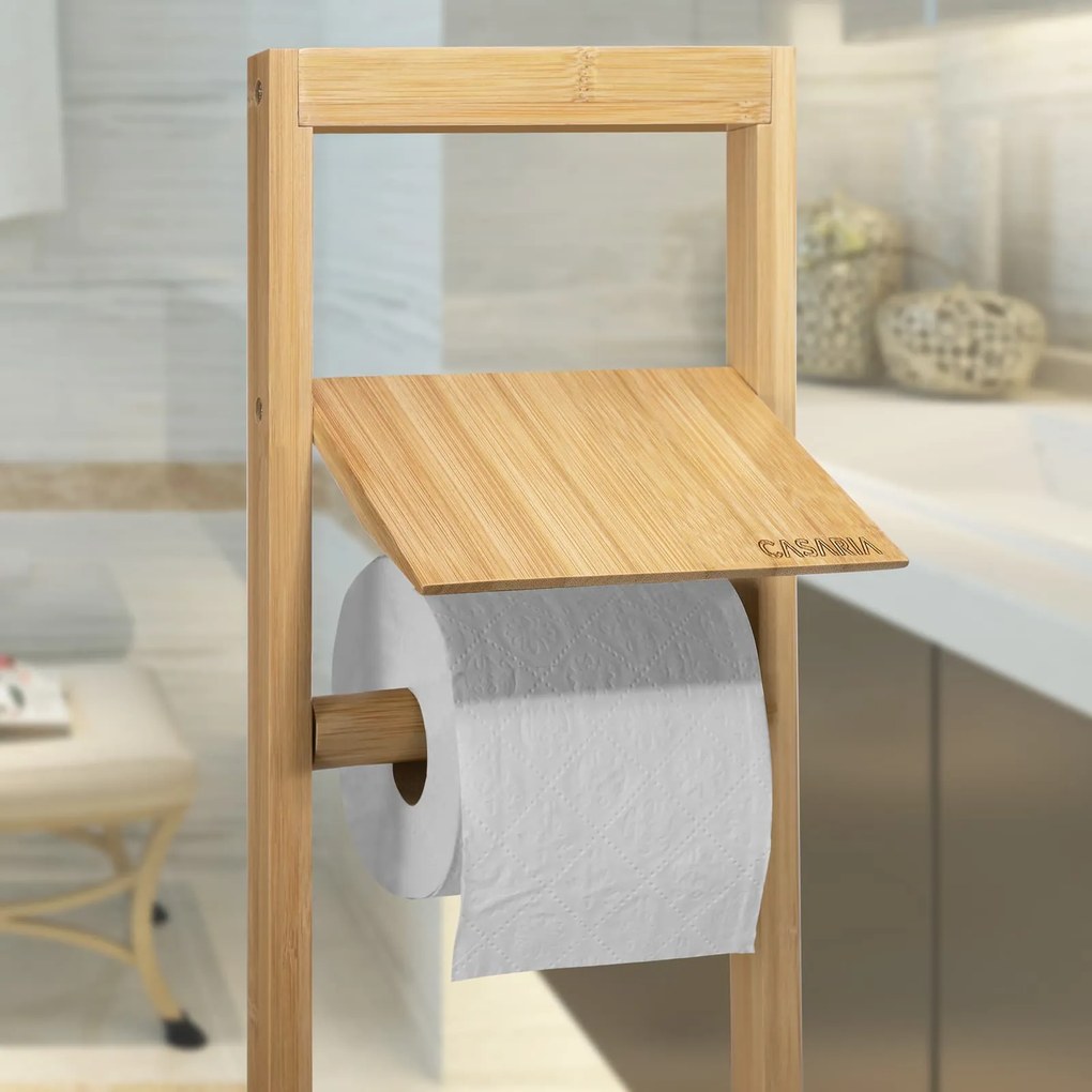 Casaria® Bambusz WC-készlet - 83x24,5x20 cm