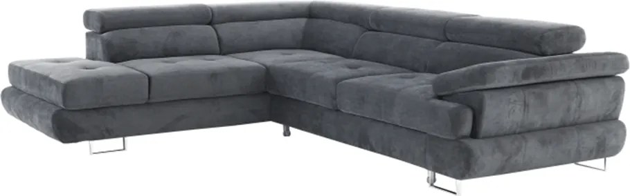 Ülőgarnitúra, szürke, szövet, balos, BUTON P