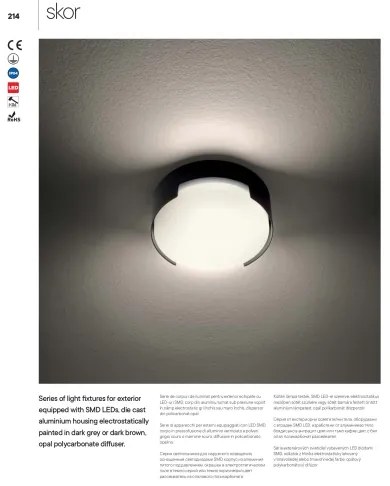 Redo 90003 - LED Kültéri mennyezeti lámpa SKOR LED/12W/230V IP54 szürke