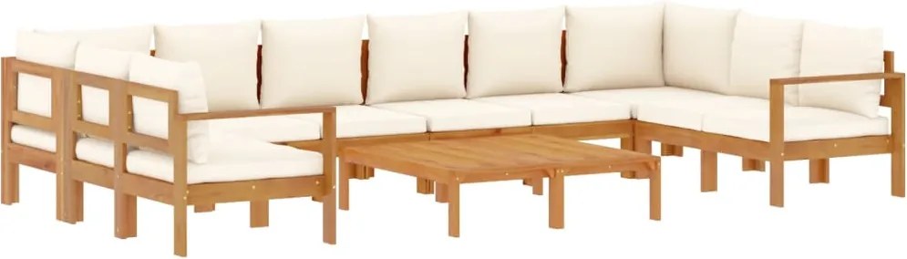 vidaXL 8 részes tömör akácfa kerti ülőgarnitúra párnával