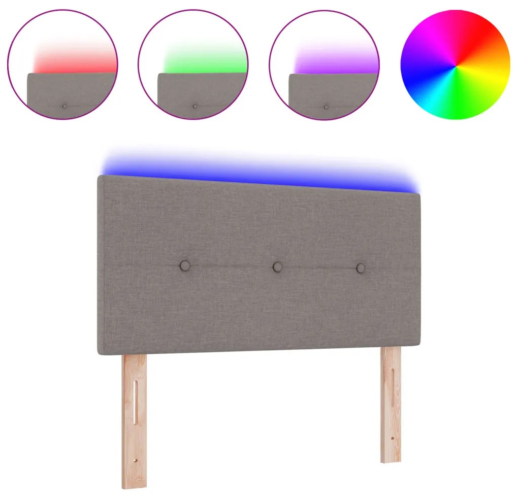 LED Fejtámla Gombtuffált Taupe 90 cm Szövet