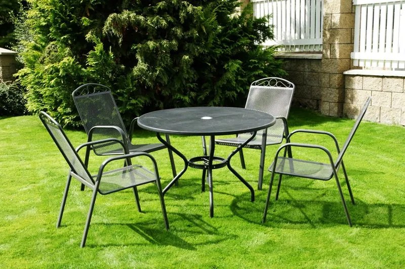 Kerti szék fém rakásolható fekete