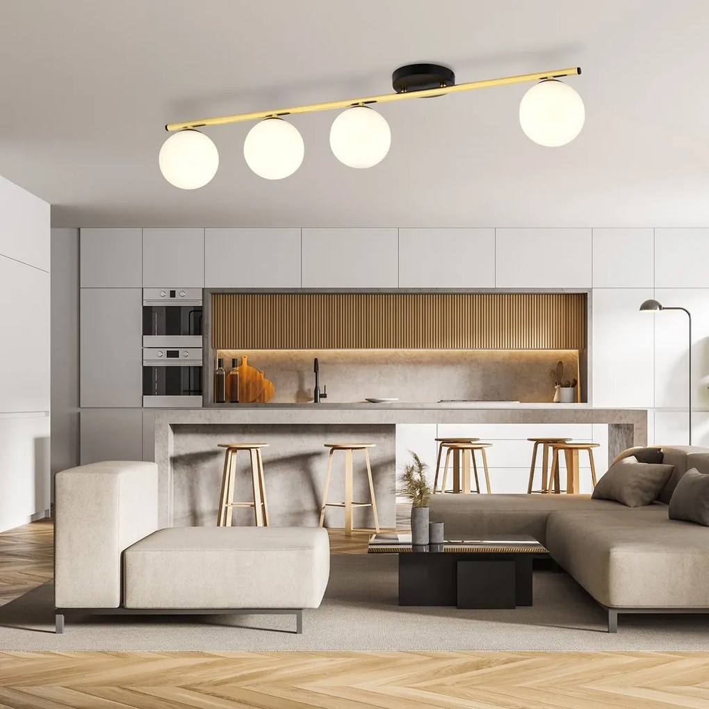 Emibig modern mennyezeti lámpa monza fehér fekete arany emi1252/4
