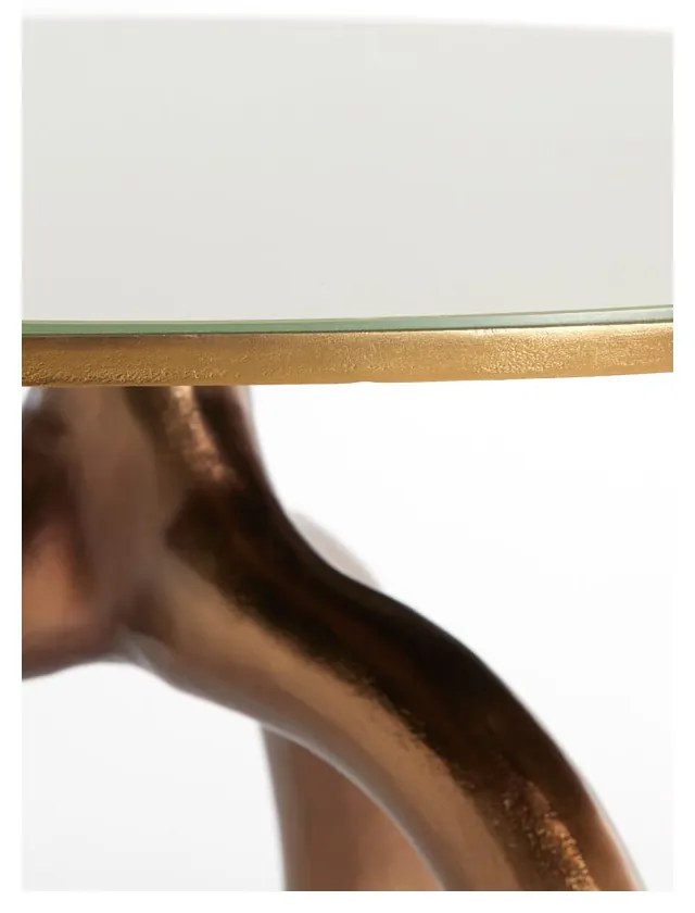 Bronzszínű-bézs üveg kerek dohányzóasztal ø 76 cm Mello – Light &amp; Living