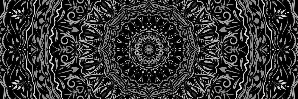 Kép Mandala vintage kivitelben fekete fehérben