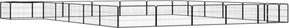 vidaXL 24 paneles fekete porszórt acél kutyakennel 100 x 50 cm