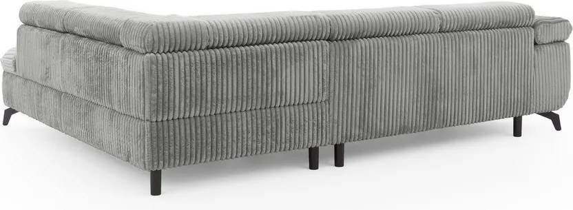 Világosszürke kordbársony sarokkanapé (jobb oldali-L alakú) Marbeya – Ropez