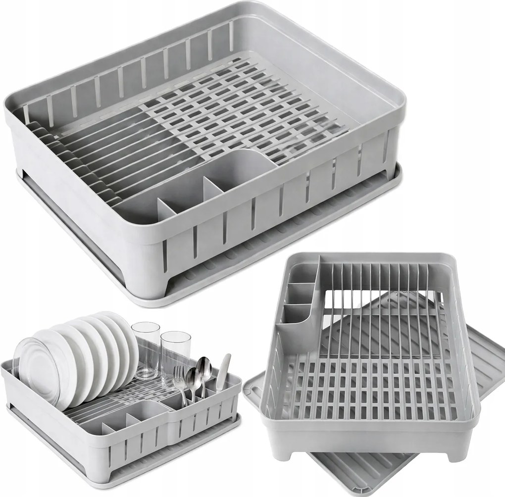 Edényszárító 40X32X12 CM Csepegtetőszőnyeggel Konyhai Evőeszköz Csepegtető