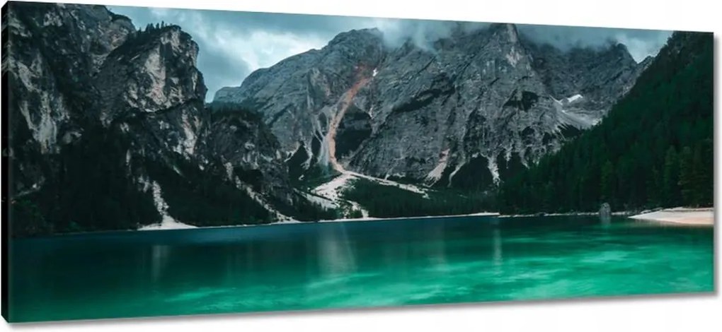 Vászonkép 100x40 Hegyi tó Tájkép