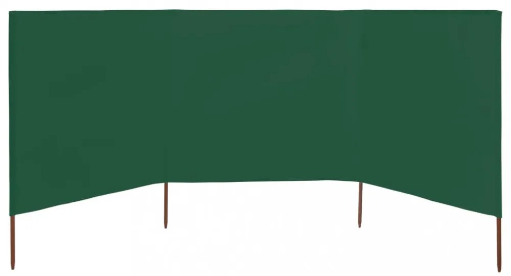 zöld szövet 3-paneles szélfogó 400 x 160 cm