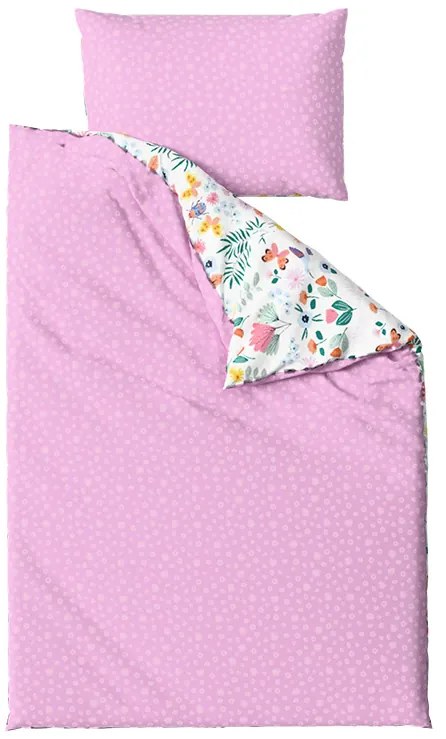 Krepp ágynemű kiságyba Renforcé LUNETTA rózsaszínű Ágyneműhuzat mérete: 45 x 65 cm | 90 x 140 cm