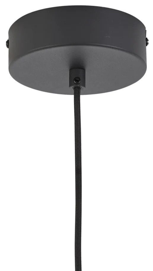 Art Deco függőlámpa fekete füstös és átlátszó üveggel, 3 égős, LED-del - Lizzy