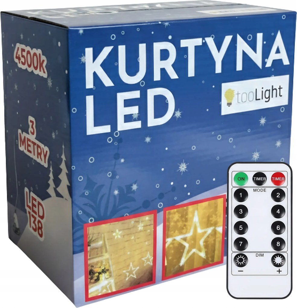 Füzér Led Függöny Csillagok Függő Karácsonyfa Lámpa Meleg 3m