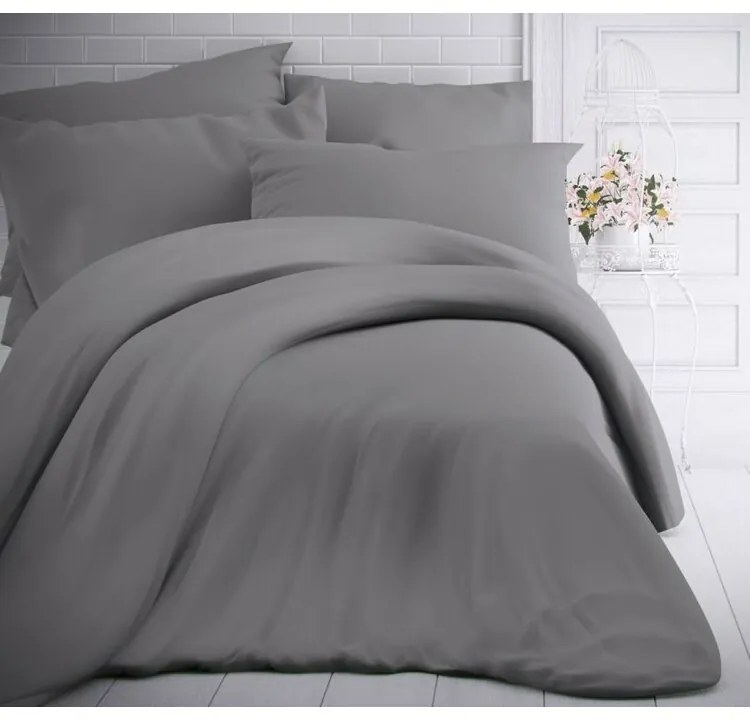 Kvalitex pamut ágynemű, világosszürke, 140 x 200 cm, 70 x 90 cm, 140 x 200 cm, 70 x 90 cm