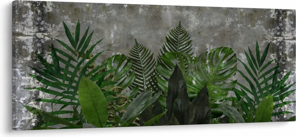 Kép - Betonfal növényekkel (120x50 cm)