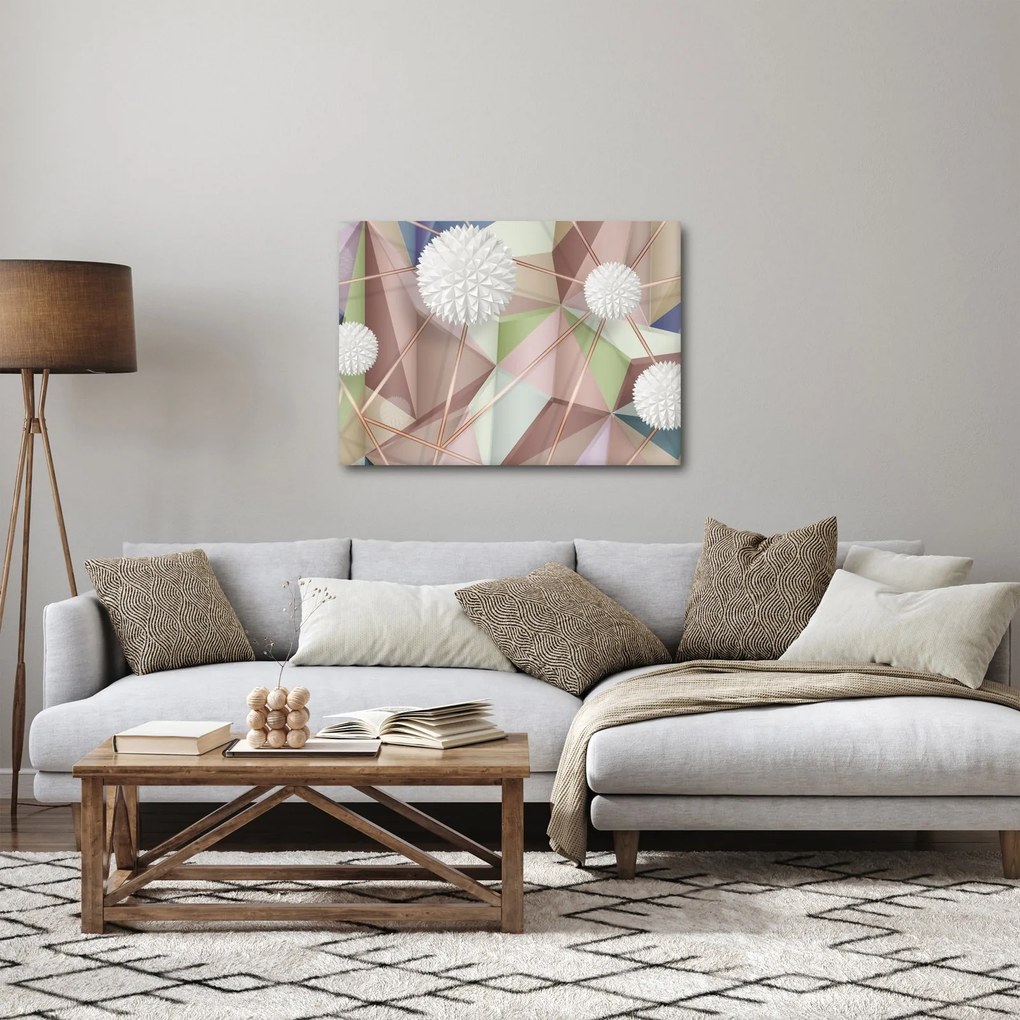 Kép - 3D absztrakció pasztell színekben (70x50 cm)