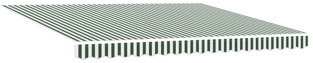 Manuális behúzható napernyő zöld és fehér 400x300 cm