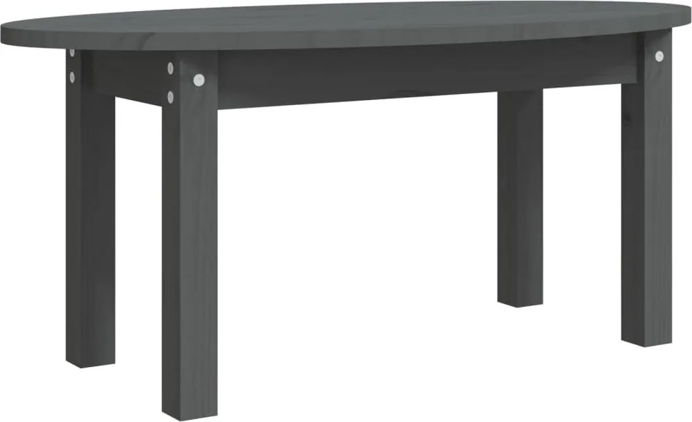 vidaXL szürke tömör fenyőfa dohányzóasztal 80x40x35 cm