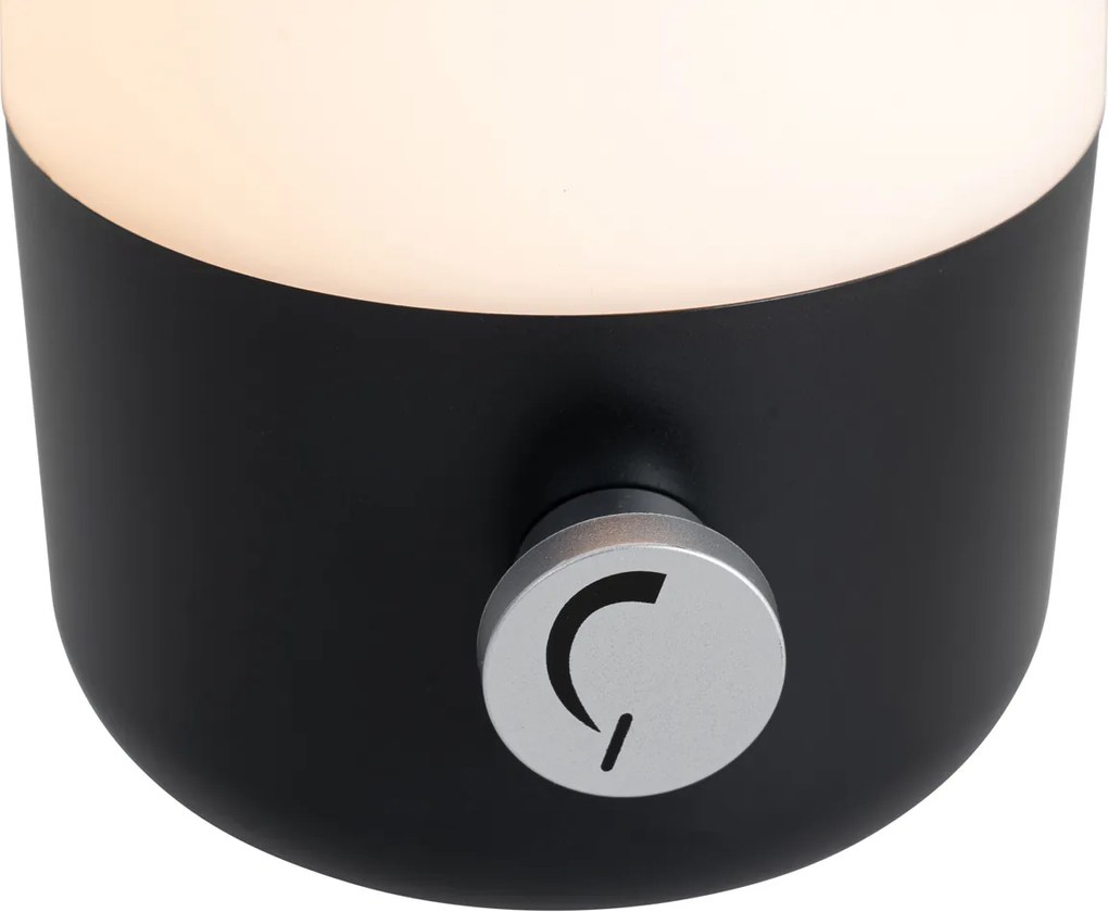 Kültéri asztali lámpa fekete-fehér, újratölthető LED-del, IP44 - Haard