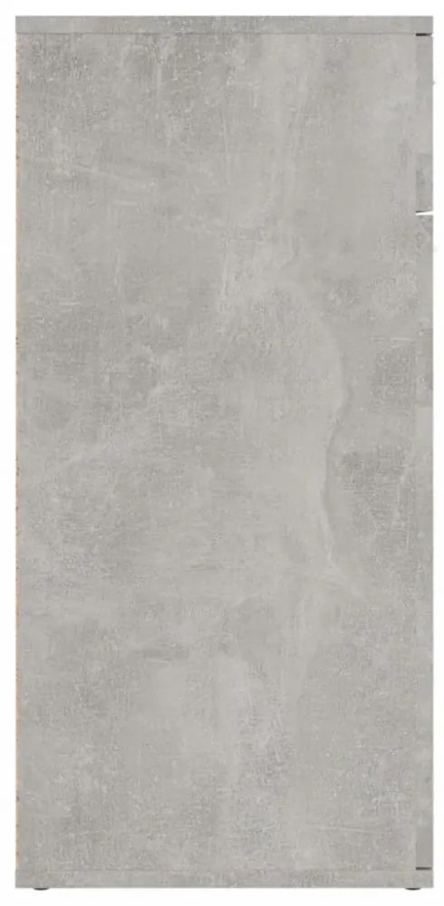 betonszürke szerelt fa tálalószekrény 80 x 36 x 75 cm
