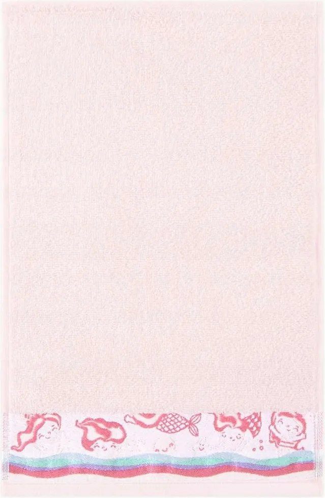 Törölköző 30x50 Hableány rózsaszín 400 g/m2 frottír pamut óvodai