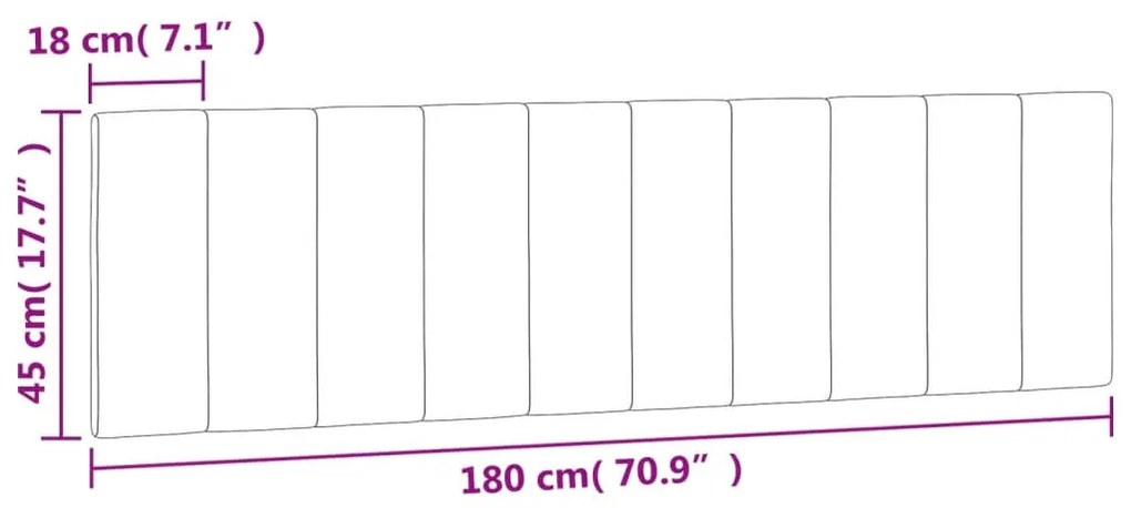 sötétszürke bársony fejtámla párna 180 cm