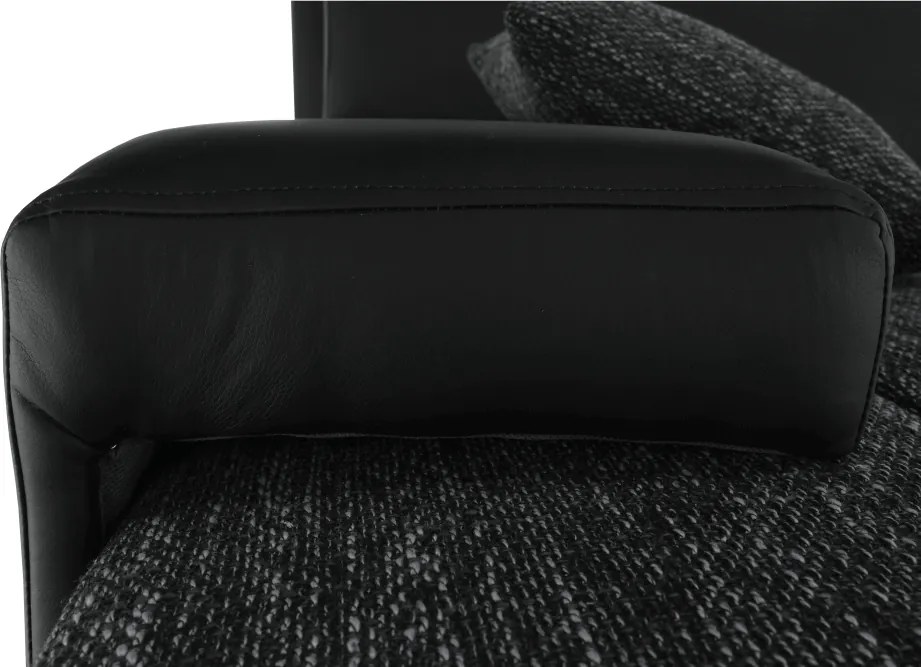 Sarokülőgarnitúra, fekete/fekete melír, TRAMP