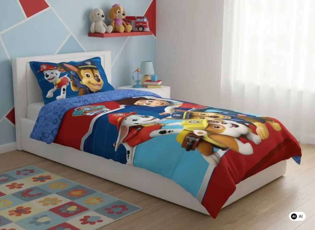 Mancs Őrjárat Mission microfibre ágyneműhuzat 140×200cm, 70×90 cm