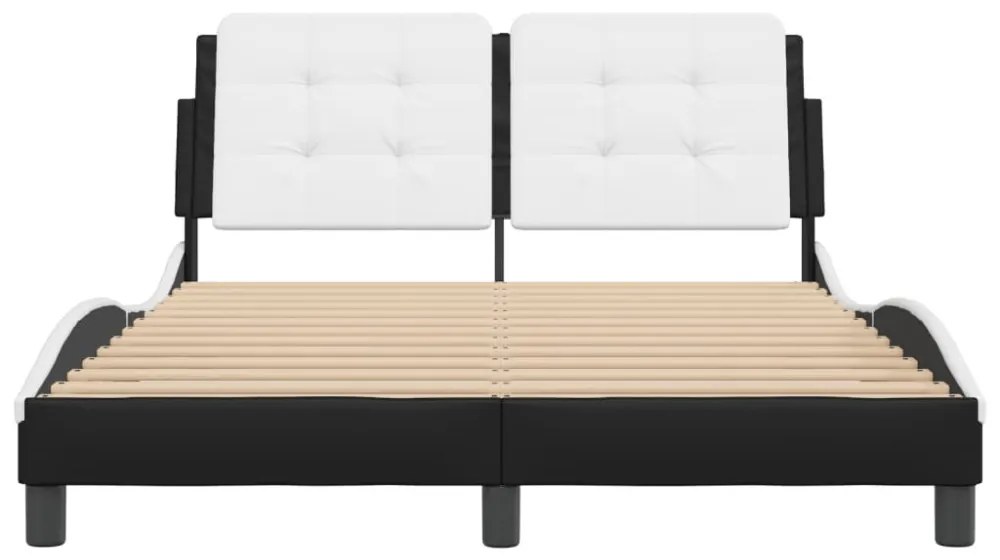 fekete és fehér műbőr ágykeret matrac nélkül Zadar 140x190 cm