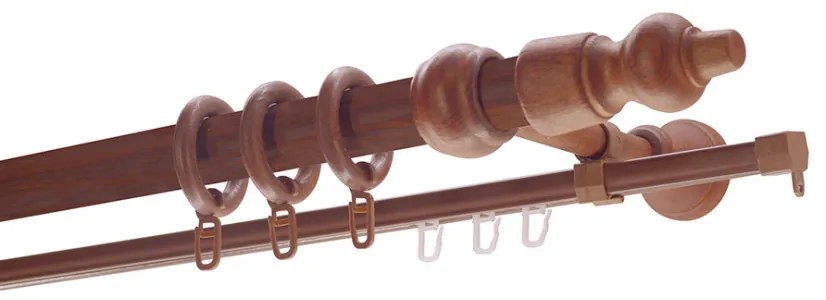 Fa végzárós rúd karnis dió 350 cm