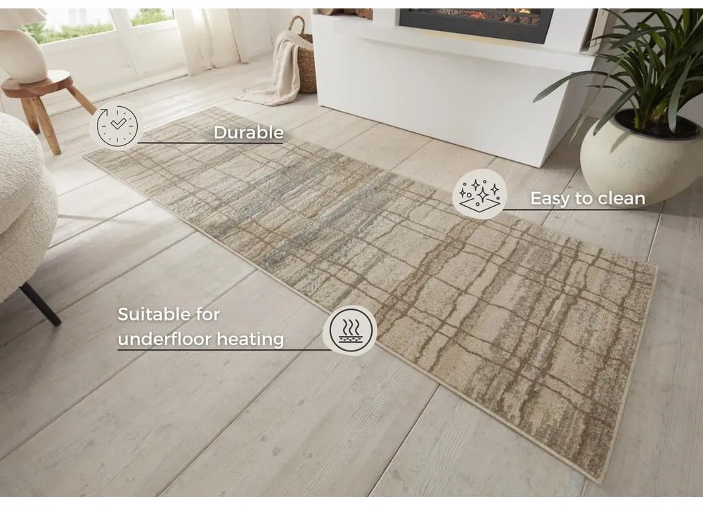 Bézs futószőnyeg 80x200 cm Terrain – Hanse Home