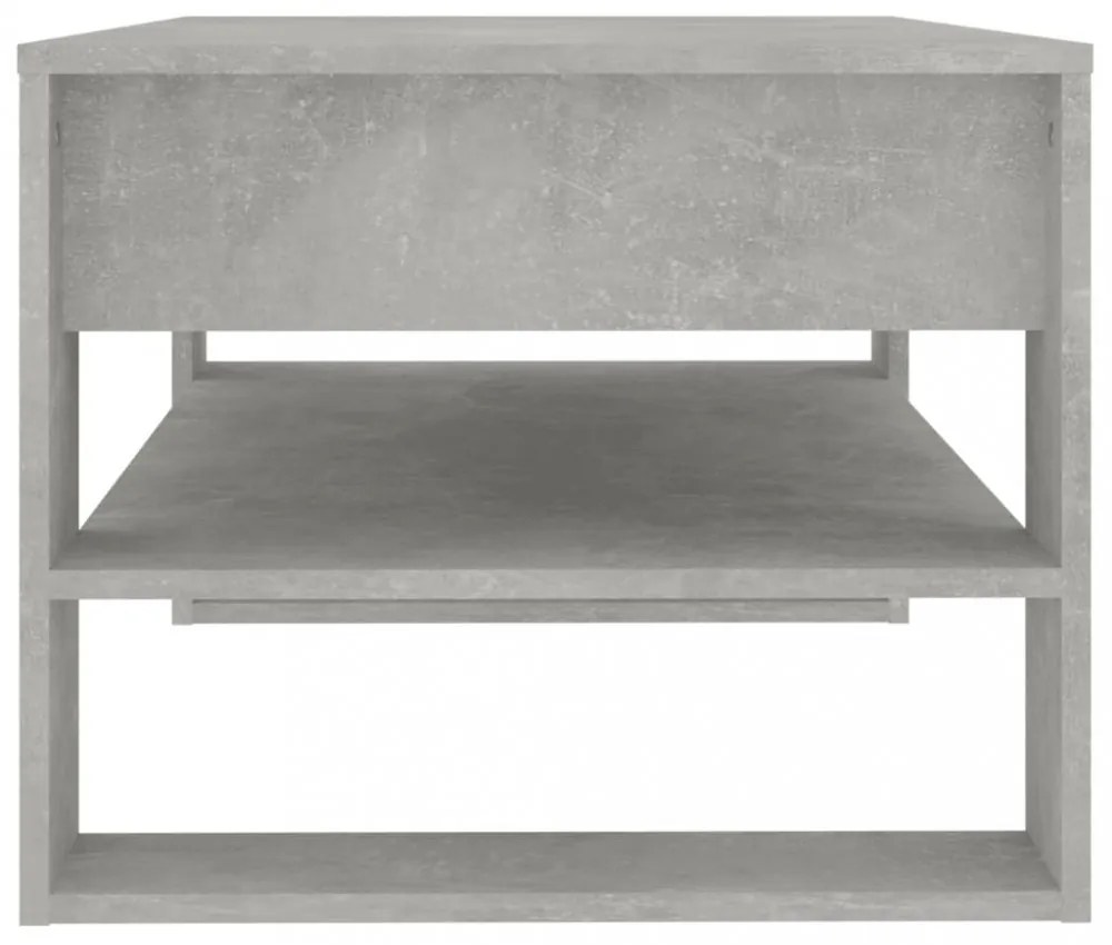 betonszürke szerelt fa dohányzóasztal 102 x 55 x 45 cm