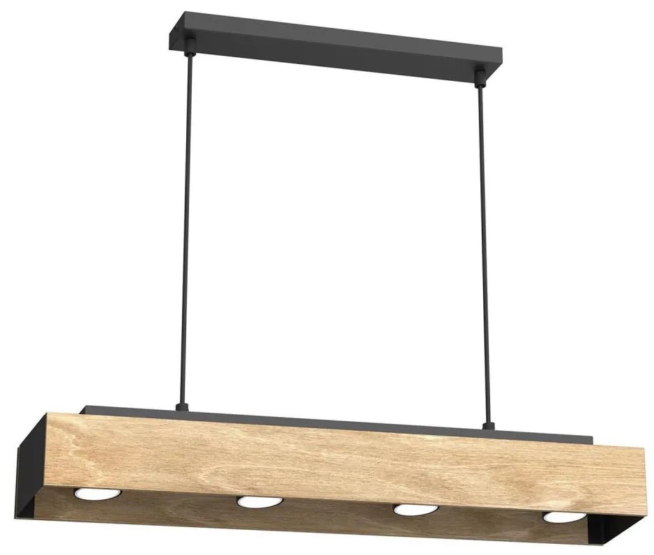 Csillár zsinóron MAISON 4xGU10/8W/230V barna/tölgy