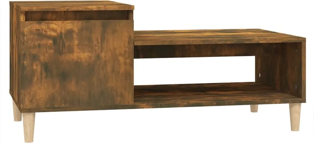 vidaXL füstös tölgy színű fatermék dohányzóasztal 100 x 50 x 45 cm