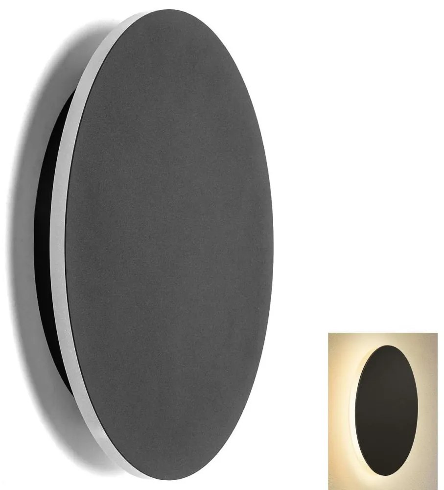 Aigostar B.V. Aigostar - LED Fali lámpa LED/12W/230V 3000K 25 cm fekete AI0565