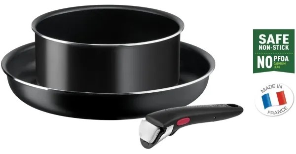 Tefal INGENIO EASY COOK & CLEAN fekete 3 részes edénykészlet