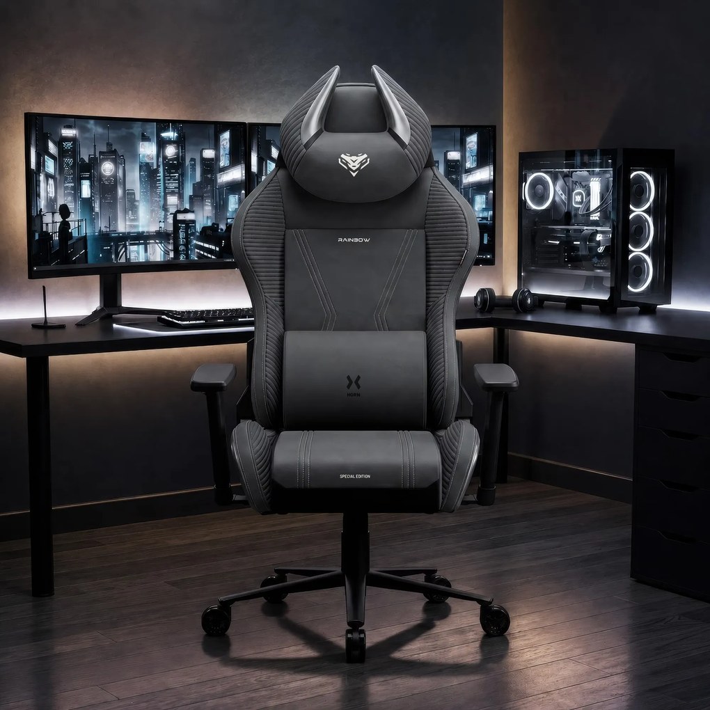 Gamer szék szövet szürke Normal Size: Diablo X-Horn 2.0 Rainbow Grey