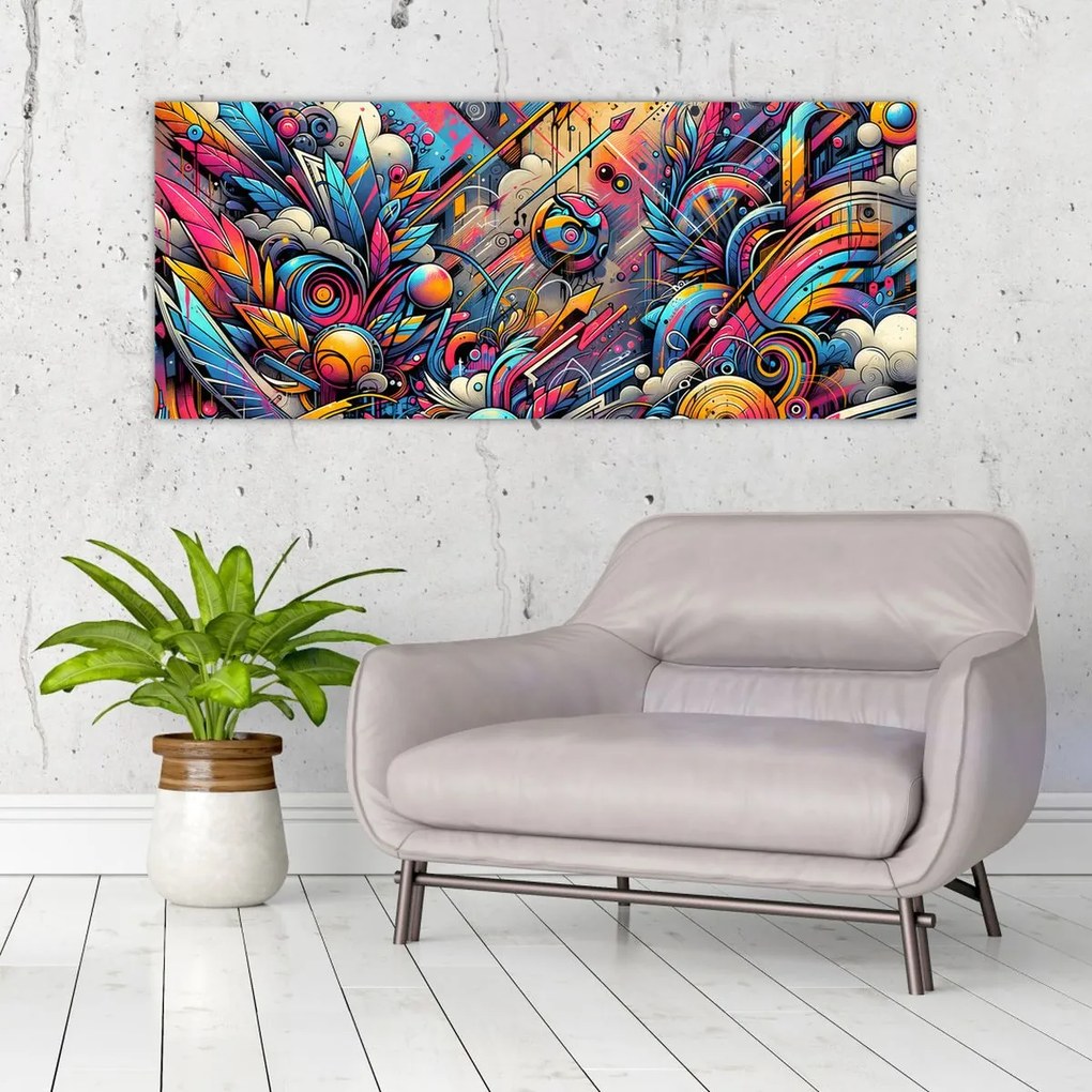 Kép - Színes graffiti (120x50 cm)