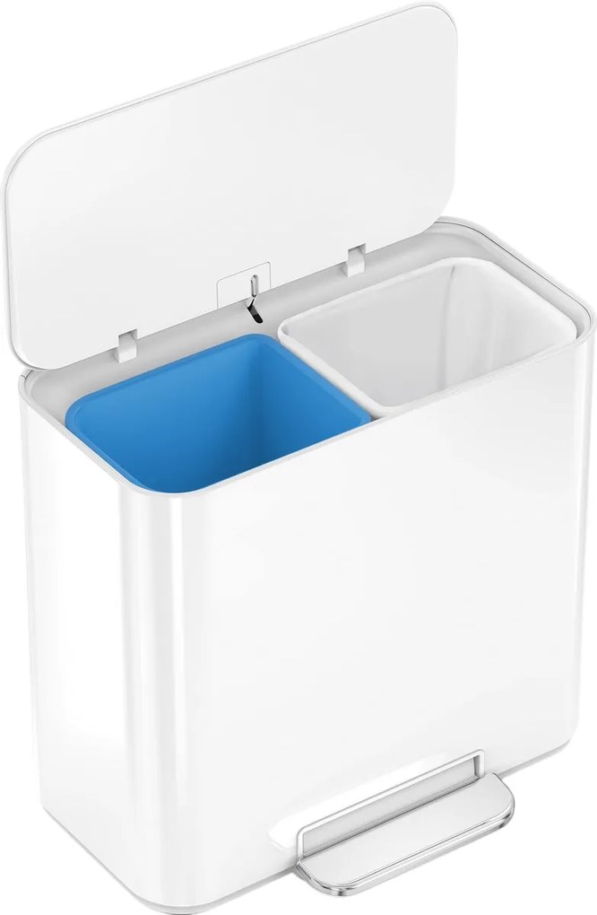 Simplehuman Mini pedálos szemetes szelektívhulladékgyűjtő 15 l, fehér