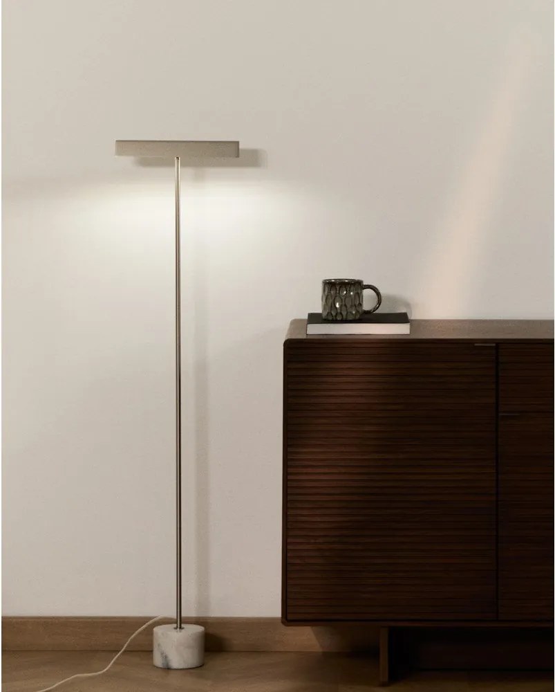 Ezüstszínű állólámpa (magasság 121 cm) Lynor – Kave Home