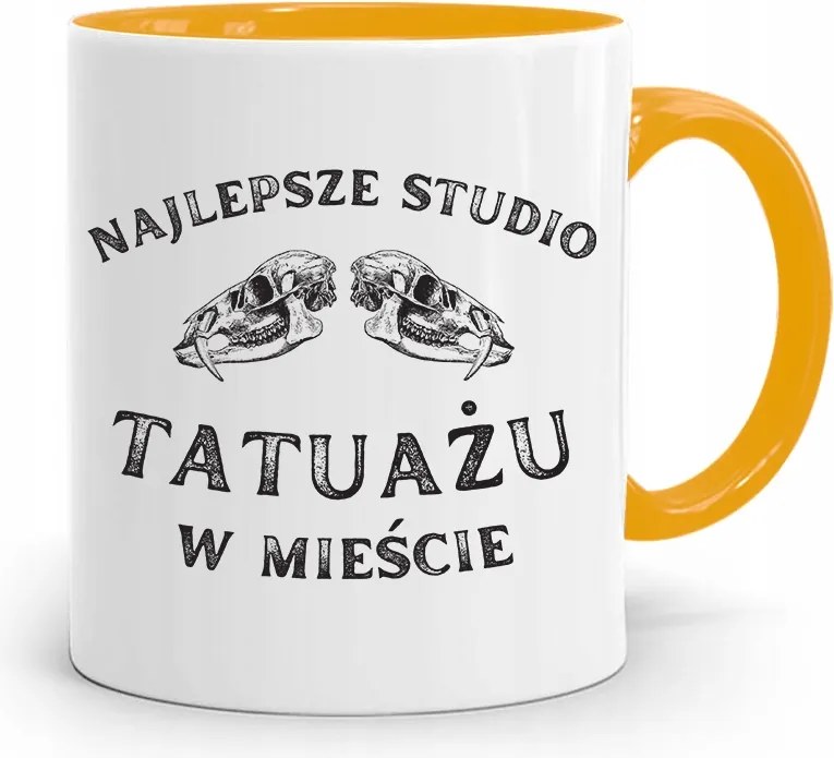 Tetoválóknak Tetováló Bögre Sárga Ajándék fényképes nyomtatással