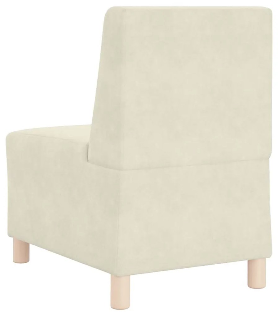 moduláris kanapéegység karfa nélkül, krémszínű bársonyból 55 cm