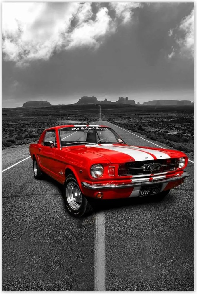 Poszter 60x90 Piros Ford Mustang Usa
