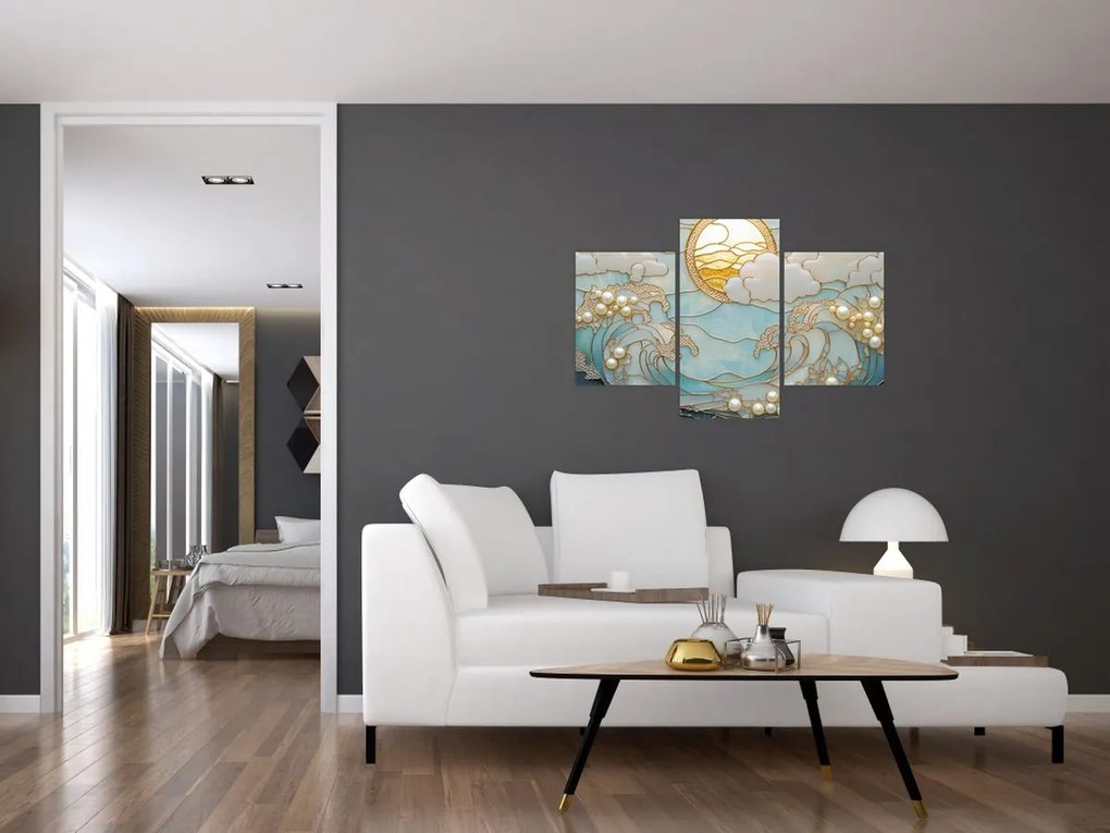 Kép - 3D gyöngyök az óceánban (90x60 cm)