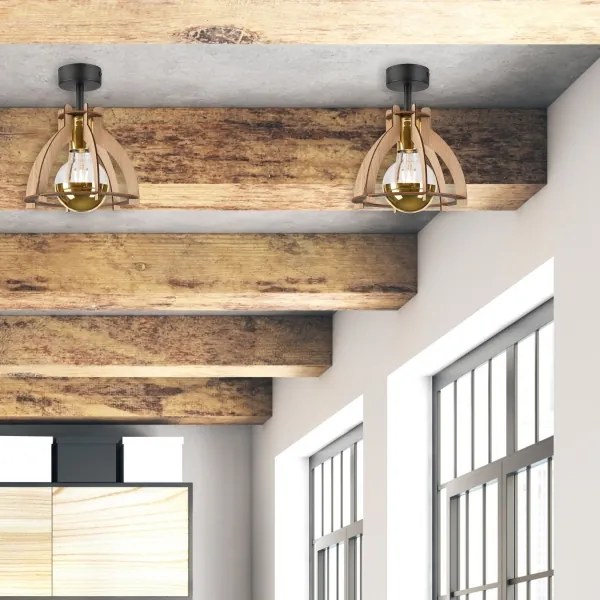 Felületre szerelhető csillár LANDO 1xE27/15W/230V tölgy