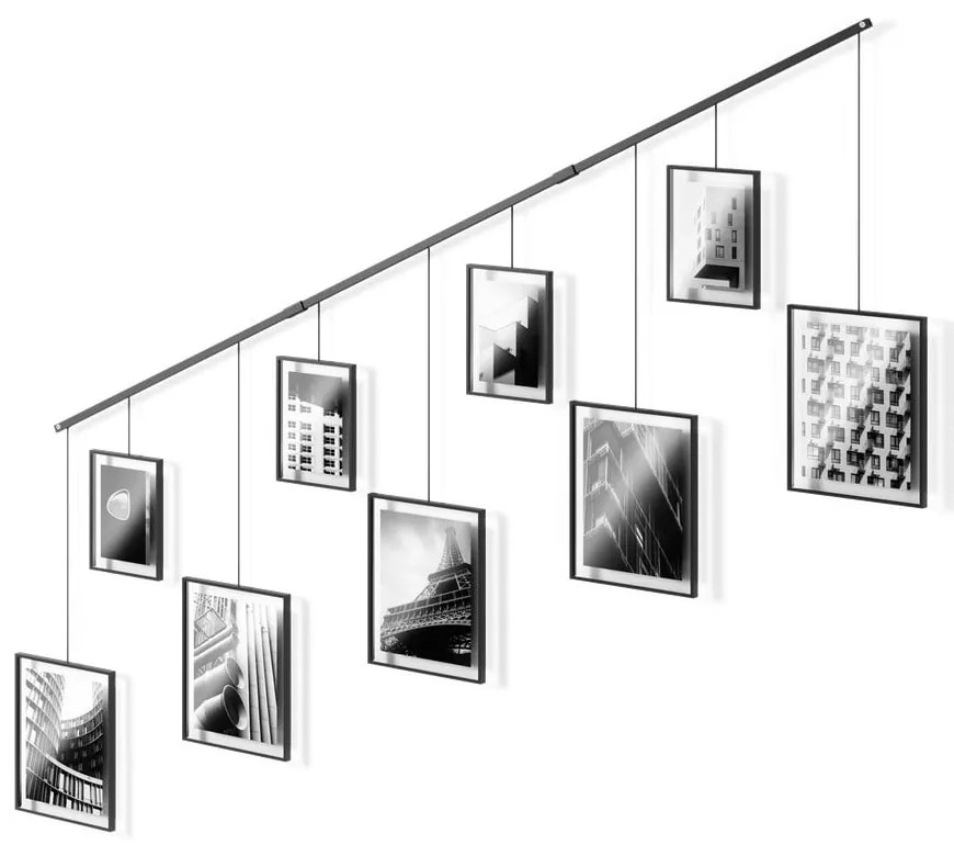 Fekete fém fali képkeret szett 9 db-os 223x77,5 cm Exhibit – Umbra